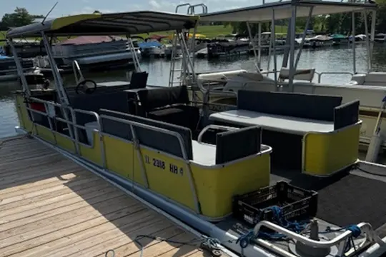 24 foot single deck pontoon boat rental lake kinkaid il